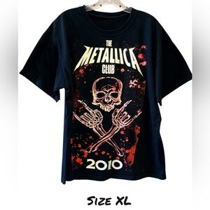 METALLICA CLUB 2010 MEMBER T Shirt Band Concert Tour Heavy Metal Size XL